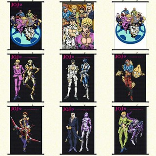 โปสเตอร์สติ๊กเกอร์ลายการ์ตูน Jojo  S Bizarre Adventure : สีทองสําหรับติดตกแต่งผนังบ้าน