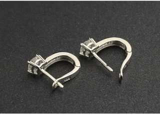 ใหม่ Pearl U ประเภทZirconต่างหู 925 เงินเครื่องประดับสําหรับสาวPendientes Plata Brincosปุ่มS925 แสตมป์ต่างหู