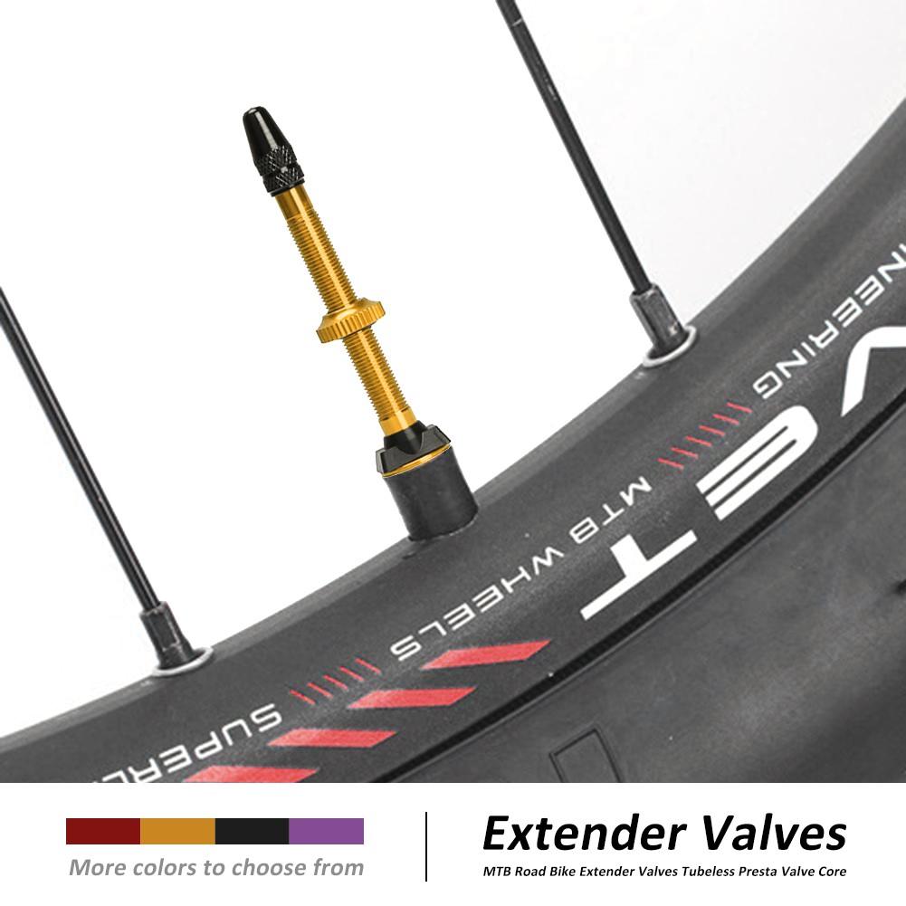 Alloy Tubeless Presta Valve Stems Tyre Accessories Extender MTB Road Bike 2pcs