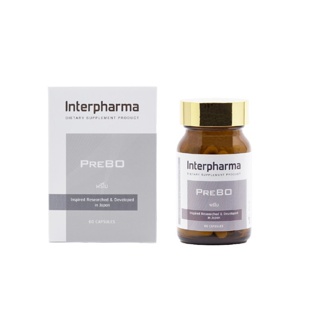 (Exp 1/7/23) PREBO Interpharma พรีโบ อินเตอร์ฟาร์มา 60 เม็ด เวย์ โปรตีน กระดูกอ่อนปลาฉลาม vitamin C D เพิ่มความสูง