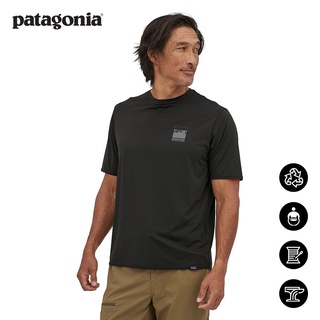 เสื้อยืดลําลอง ผ้าฝ้าย แขนสั้น พิมพ์ลาย Patagonia Patagonia C1 Cap Cool 45235 สําหรับผู้ชาย