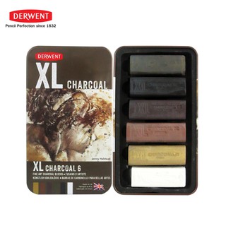 DERWENT XL -6TIN สีชาร์โคล / สีกราไฟท์ แท่ง 6 สี