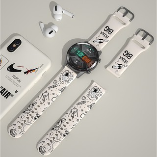 New Fashion Amazfit gtr 2 Strap Printed Silicone Huawei gt2 pro Watchband / Huawei gt2 / huawei Watch gt 2e / honor magic watch 2 / Amazfit GTR 2e / Amazfit GTS, Amazfit bip u / Ticwatch Pro 3 /Garmin vivoactive 3 / Garmin venu Sq / Garmin 245 Strap