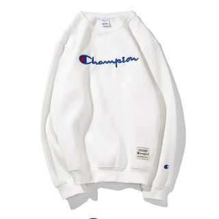 【Champion】แชมป์คลาสสิกเย็บปักถักร้อยและกำมะหยี่เสื้อคอรอบ