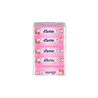 กระดาษทิชชู่เช็ดหน้าคิวตี้ชมพู Cutie Soft Pack หนา 2ชั้น ( 1 แพ็ค มี 5ห่อ) 1ห่อมี 170 แผ่น