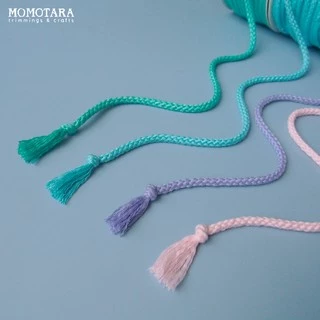 MOMOTARA No. 1621 เทปถัก Braid เทปถักกลม Tubular Braid ขนาด 0.5 CM ยาว 36 หลา เชือก เทป diy วัสดุตกแต่ง cord rope