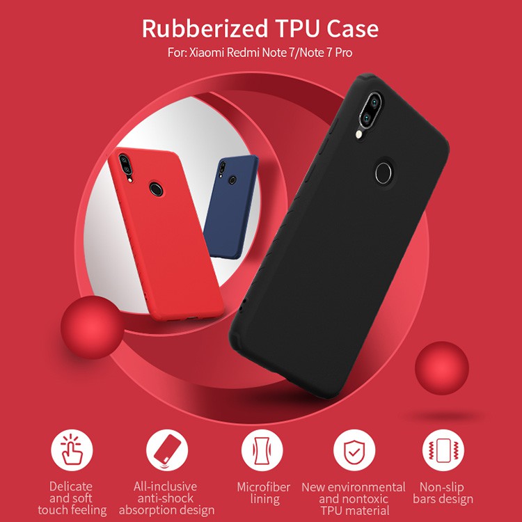 Xiaomi Redmi note 7 / Redmi note 7 Pro Case - Nillkin Rubber Wrapped Premium TPU Flex Case Against Dirt, ปกป ้ องกล ้ อง