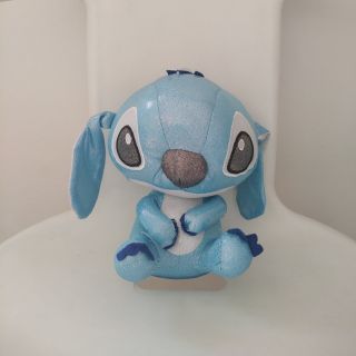 (โล๊ะบ้าน) ตุ๊กตาสติช Stitch ผ้ามีลายเงา วิ้ง กลิตเตอร์ มีจุ๊บติดกระจก