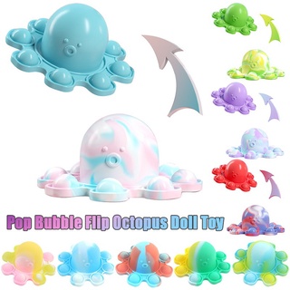 Reversible Octopus Fidget Toys Pop It Push Bubble Simple Autism Sensory for Kids Adult Relieve Stress Silicone Toy