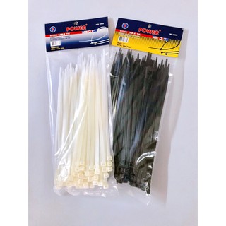 เคเบิ้ลไทร์ Power Nylon Cable Tie คุณภาพดี ขนาด 8 นิ้ว บรรจุ 100 ชิ้น