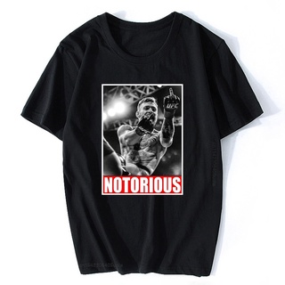 เสื้อยืด พิมพ์ลาย Conor McGregor Notorious สีดํา สไตล์สตรีท แฟชั่นสําหรับผู้ชายS-5XL