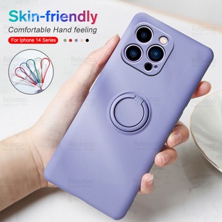 Liquid Silicone Camera Shockproof Cover For Iphone 14 Pro Max Case I Phone 14 Plus 14Pro Magnetic Ring Stand Coque With Rope