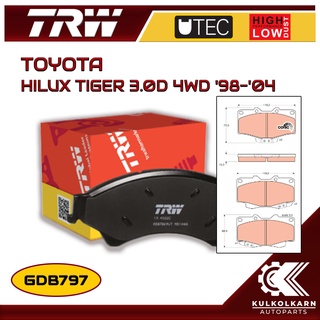 ผ้าเบรคหน้า TRW สำหรับ HILUX TIGER 3.0D 4WD 98-04 (GDB797)