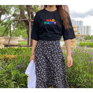 เสื้อOVERSIZEปักลายMAD HAPPY มี6สี