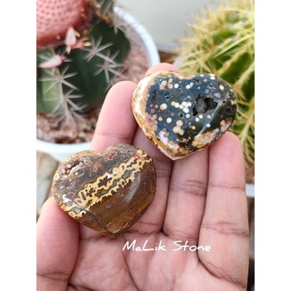 💙 โอเชี่ยน แจสเปอร์  ( Ocean Jasper ) 🌈 🌿👑 สีสดเข้ม ทรงหัวใจ มีโพรงผลึกเล็กๆ เเละลวดลายที่แปลกตา มีให้เลือก 2 แบบ A-B 🌸