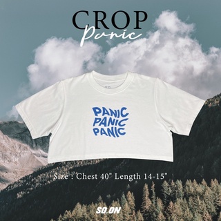 (ใส่โค้ด  WLEZPR ลดสูงสุด 40.-) Crop 💥So on ลาย Panic