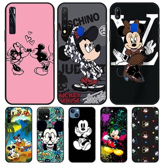 เคสโทรศัพท์มือถือแบบนิ่ม ลายมิกกี้เมาส์ สีดํา สําหรับ Samsung J4 J6 J8 2018 J4 Plus J6 Plus J2 Prime