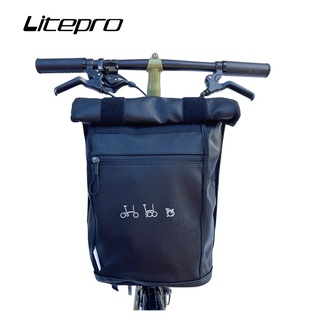 Litepro กระเป๋าเป้สะพายหลัง สําหรับติดแฮนด์รถจักรยานพับได้ Brompton 412