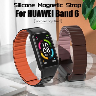 สายนาฬิกาข้อมือซิลิโคน แบบเปลี่ยน สําหรับ HUAWEI Band 7 6 Honor Band 6