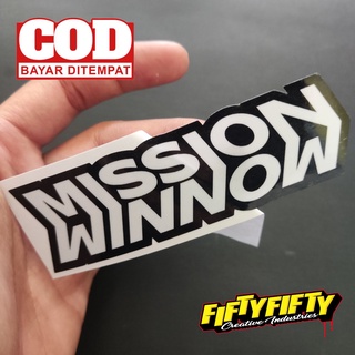 สติกเกอร์ พิมพ์ลาย MISSION WINNOW เคลือบเงา สําหรับติดตกแต่งหมวกกันน็อค รถจักรยานยนต์ รถยนต์