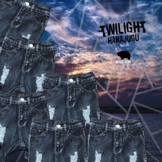 BBJ6 #BLACKBEAR กางเกงยีนส์เด็ก #กางเกงเด็ก Twightlight harajuku ! มาสีใหม่ twilight ยีนส์ยืดฟอก1สีกรมเข้ม ฟอกสี