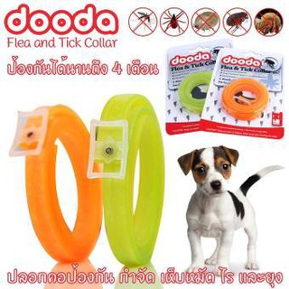 Dooda Flea &amp; Tick Collar Pro ปลอกคอกันเห็บ หมัด ป้องกันกำจัดเห็บหมัด ยุง และแมลงที่มากวนสัตว์เลิ้ยงแสนรัก สีส้ม