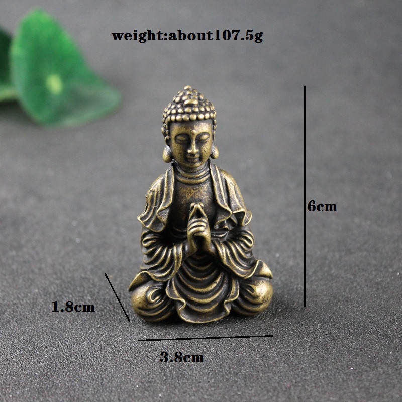 ஐAntique Bronze Buddha Sakyamuni Statue Home Decorations Craft Accessories Fo Living Room Copper Pocket Buddha Figurines