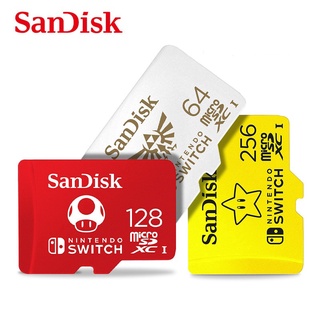 Sandisk การ์ดหน่วยความจํา 128GB 64GB 256GB microsdxc UHS-I สําหรับ nintendo switch TF U3 U1 Micro sd card