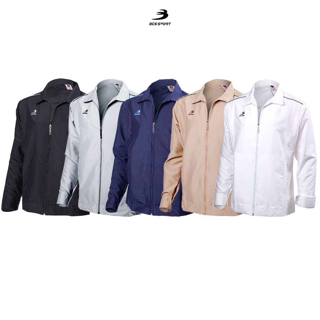 BCS SPORT เสื้อแจ๊คเก็ต-แทร็คสูท UNISEX สีพื้น (มีไซส์ S-8L)  รหัส T5304 BCS TRACKSUIT JACKET