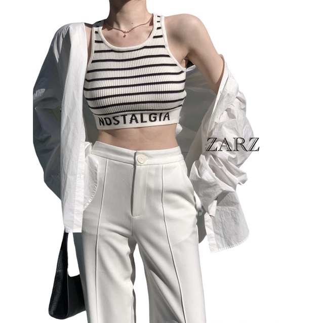 ZARZ.SHOP พร้อมส่ง*สายเดี่ยวถักลายน่ารัก9106