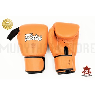 นวมชกมวย Fairtex BGV 16 Orange นวมมวย สีส้ม นวมหนังแท้