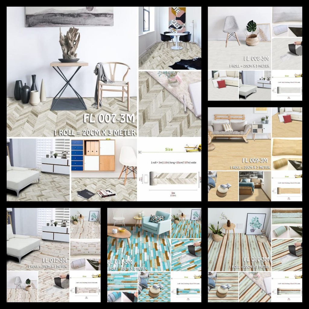 [VIP] FL 001-3M - 020 PVC FLOORING WALLPAPER STICKER UK 20CM X 3METER STICKER