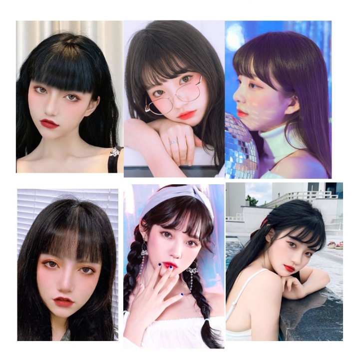 วิกหน้าม้า วิกผมม้า แฮร์พีชหน้าม้า หน้าม้าซีทรู ไม่มีจอน แบบกิ๊บ ไหมนิ่ม เหมือนผมจริง ไม่เงา