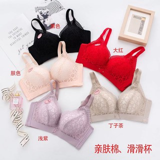 Braไร้โครง Sexy Soft Bra เสื้อในลูกไม้ลายดอก แฟชั่นใหม่ ชุดชั้นในไร้โครงระบายอากาศสบายรวบรวมไม่มีขอบ #2935