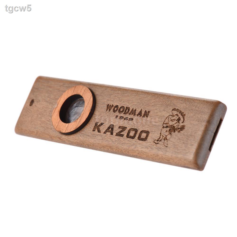 Kazoo En Bois Naturel - Instrument à Bourdonnement Pour Ukulélé, Guitare Et Plus - Son Clair Et Amusant - Avec Membrane De Rechange