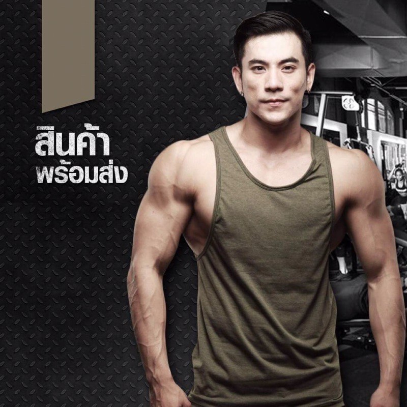 เสื้อกล้ามผู้ชาย เปิดปีก ทรงตรง พลัสไซส์ งานตัดเอง ไม่ซ้ำใคร แบรนด์ไทย MuscleArt ภาพถ่ายจากงานจริง - รูปที่ 3