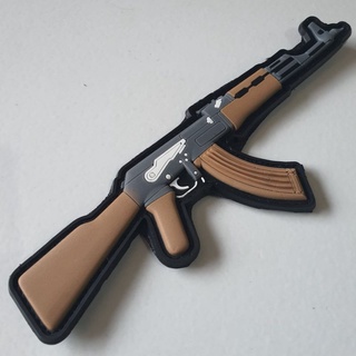 แผ่นปะยาง pvc ลายโลโก้สัญลักษณ์เวลโคร 3D ขนาดใหญ่ AK 47