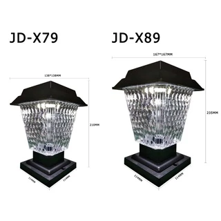 🔥โคมไฟโซล่าเซลล์ ไฟหัวเสาทรงกลม JD-X79-JD-X89 ใช้พลังงานแสงอาทิตย์