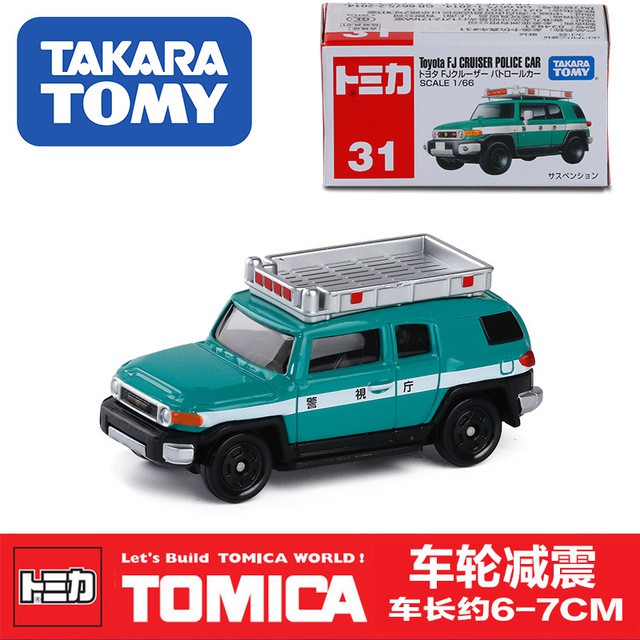 โมเดลรถยนต์ Takara Tomy Tomica No.31 Toyota FJ Cruiser Police Car 1/66 Diecast Toy Car