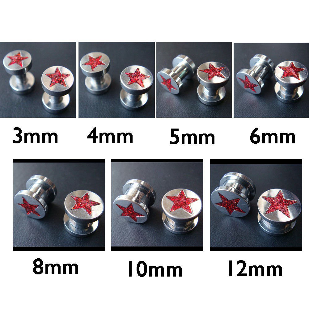 3 mm-12 mm ต่างหู หู จิวหู ตาไก่ สแตนเลสแท้ Stainless 316L ต่างหูชาย จิวขยายหู ระเบิดหู จิวตาไก่ จิว