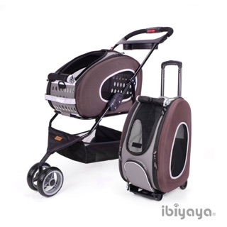 ลดพิเศษ รถเข็นสัตว์เลี้ยง Ibiyaya (อิบิญาญ่า) รุ่น combo EVA 4 in 1 รถเข็น กระเป๋าลาก สะพาย เป้ รับน้ำหนักได้ 6 กิโล