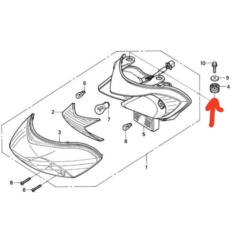 ยางรองไฟท้ายเวฟ125S,Rเวฟ125บังลมแท้ศูนย์(3ชิ้น) 83601-MN5=1ตัว/33705-KW7=2ตัว✅ - รูปที่ 2