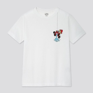 Uniqlo เสื้อยืดแขนสั้น ผ้าฝ้ายแท้ พิมพ์ลาย Mario สําหรับผู้ชาย และผู้หญิง 427656