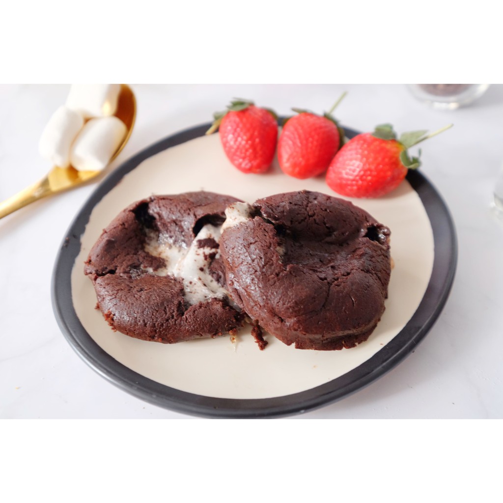 18KCal คุกกี้อบแบบนิ่ม : คุกกี้ชอคโกแลตไส้มาร์ชเมลโล 76.1 kcal/ชิ้น Chocolate Ship Soft Baked #คลีน  #ไม่ใส่เนย #แคลต่ำ