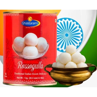 Rossogulla Rasgulla 1kg Ghasitaram 1กก นมผสมชีสในน้ำเชื่อม ขนมอินเดีย