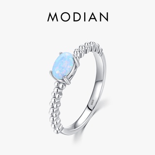 Modian ของแท้ แหวนเงินแท้ 925 โอปอลวงรี ธรรมชาติ ออกแบบดี เครื่องประดับแฟชั่น สําหรับผู้หญิง