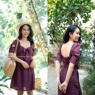 MASS Fashion : เดนสสั้น สีม่วง Dress - Mangosteen Peel