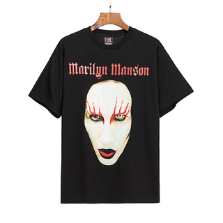 ถูกสุดๆMarilyn Manson  Fashion printed cotton unisex T-shirt short sleeveรหัสเต็ม