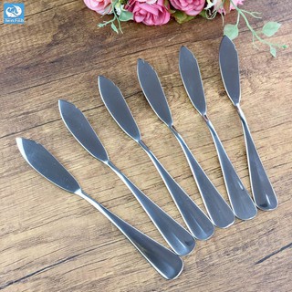 TwinFishมีดเนย มีดทาเนย Butter Knife 6 ชิ้น ผลิตจากสเตนเลส ยาว 15.5ซม. รหัส 87