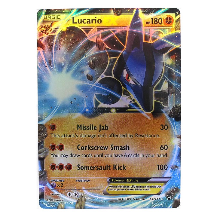 Lucario EX 54/111 ลูคาริโอ Pokemon Matt Card ภาษาอังกฤษ